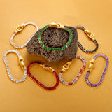 Zircon Double-Side Iron-Absorbing Buckle Stainless Steel Birthday Bracelet