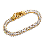 Zircon Double-Side Iron-Absorbing Buckle Stainless Steel Birthday Bracelet