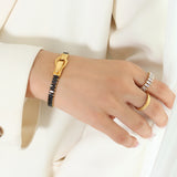 Zircon Double-Side Iron-Absorbing Buckle Stainless Steel Birthday Bracelet