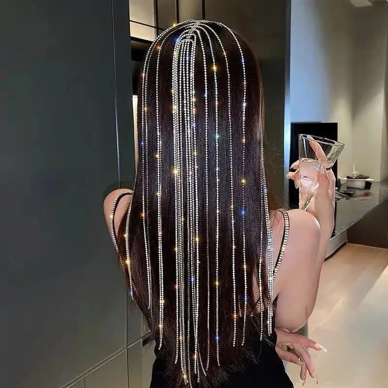Rhinestone Ladies Headband Light Hair Chain Girls Headdress