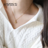 Small Heart Pendant Stainless Steel Necklace 18K Plated Waterproof
