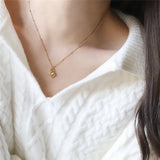 Small Heart Pendant Stainless Steel Necklace 18K Plated Waterproof