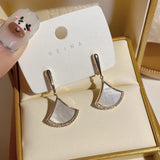 Zircon Fairy Earrings, Gold-plated Small Skirt Earrings