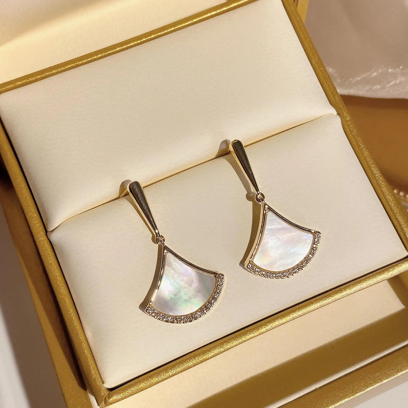 Zircon Fairy Earrings, Gold-plated Small Skirt Earrings