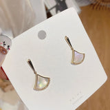 Zircon Fairy Earrings, Gold-plated Small Skirt Earrings