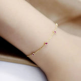 Light Style Round Red Gemstone Bracelet for Women - Daily Jewelry Gift