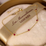 Light Style Round Red Gemstone Bracelet for Women - Daily Jewelry Gift