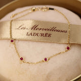 Light Style Round Red Gemstone Bracelet for Women - Daily Jewelry Gift