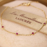 Light Style Round Red Gemstone Bracelet for Women - Daily Jewelry Gift