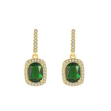 Emerald Drop Earrings 18k Yellow Wedding Jewelry