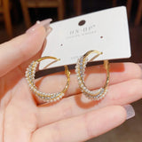 Light Temperament Pearl Zircon Earrings Female