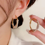 Light Temperament Pearl Zircon Earrings Female