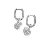 Full Diamond Earrings, 925 Sterling Silver, Female