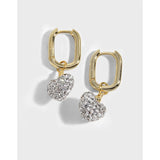 Full Diamond Earrings, 925 Sterling Silver, Female