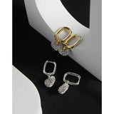 Full Diamond Earrings, 925 Sterling Silver, Female