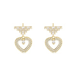 Zirconia Love Earrings 925 Sterling Silver Earrings Female