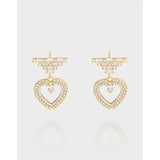 Zirconia Love Earrings 925 Sterling Silver Earrings Female