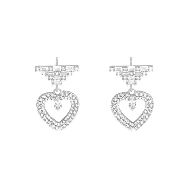 Zirconia Love Earrings 925 Sterling Silver Earrings Female