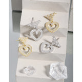 Zirconia Love Earrings 925 Sterling Silver Earrings Female