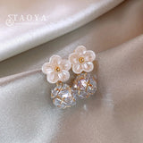 Zirconia Ball Pendant Earrings for Girls