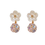 Zirconia Ball Pendant Earrings for Girls