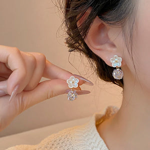 Zirconia Ball Pendant Earrings for Girls