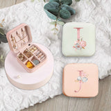 Light Pink Jewelry Box Portable PU Leather Organizer Display Travel Jewelry Case
