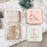 Light Pink Jewelry Box Portable PU Leather Organizer Display Travel Jewelry Case