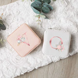 Light Pink Jewelry Box Portable PU Leather Organizer Display Travel Jewelry Case