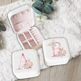 Light Pink Jewelry Box Portable PU Leather Organizer Display Travel Jewelry Case