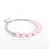 Rose Quartz Sterling Silver Bracelet for Women YBR165