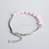 Rose Quartz Sterling Silver Bracelet for Women YBR165