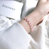 Rose Quartz Sterling Silver Bracelet for Women YBR165