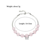 Rose Quartz Sterling Silver Bracelet for Women YBR165