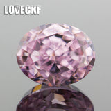 Light Pink Oval Crushed Ice CZ High Carbon Lab Diamond 5A+ 4K Cut