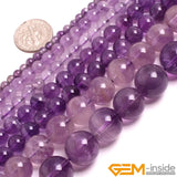 Light Purple Amethysts Round Beads Natural Stone Spacer Beads