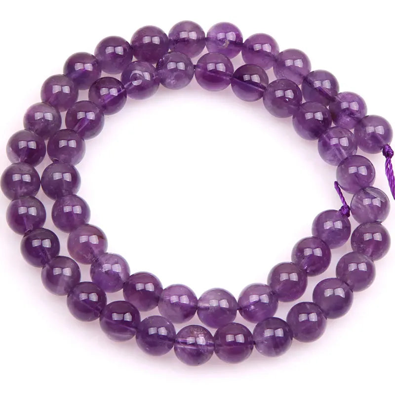 Light Purple Amethysts Round Beads Natural Stone Spacer Beads