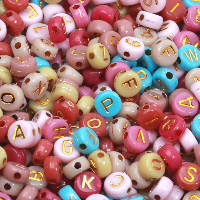 Light Purple 4x7mm Acrylic Beads Letters Jewelry Making DIY Accessories
