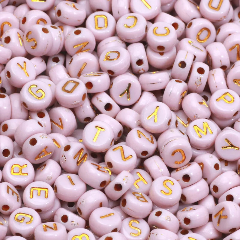 Light Purple 4x7mm Acrylic Beads Letters Jewelry Making DIY Accessories