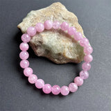 Purple Kunzite Bracelet Natural Stone Beads Spodumene Jewelry