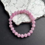 Purple Kunzite Bracelet Natural Stone Beads Spodumene Jewelry