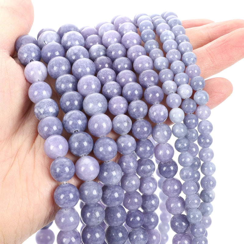 Lavender Stone Beads Round Loose Beads for Jewelry Making DIY Bracelet