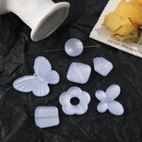 10pcs Light Purple Flower Geometric Round Butterfly Pendant Beads DIY Jewelry