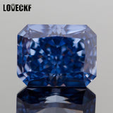 Tanzanite Radiant Crushed Ice CZ 4K Cut 5A+ for Jewelry Making