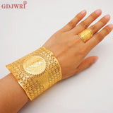 Women's Adjustable Chain Bangle & Ring Set - Wedding Jewelry
