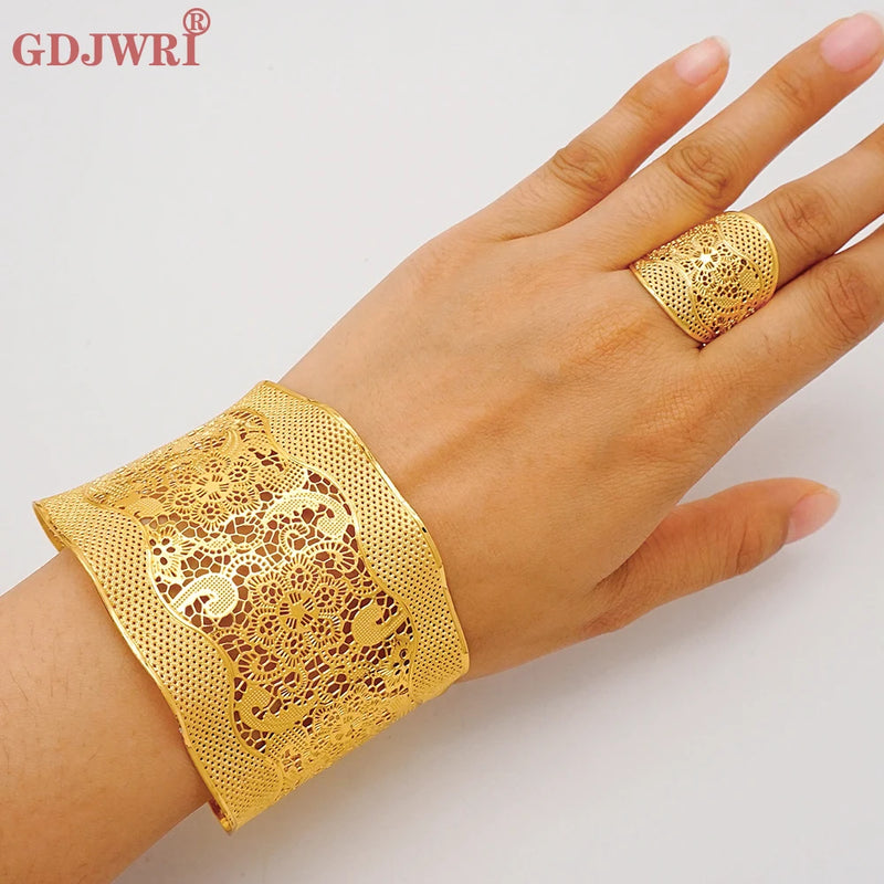 Indian Bangles With Ring For Women Arabic Dubai Bracelet