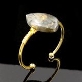 Yellow Geometric Labradorite Stone Bangle for Party