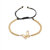 Light Yellow Butterfly CZ Elastic Bracelet
