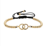 Yellow Weave Double Circle CZ Bracelet