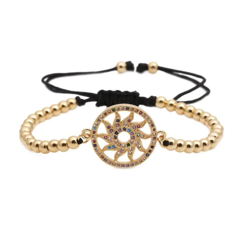 Yellow Weave Sun CZ Bracelet Classic Jewelry